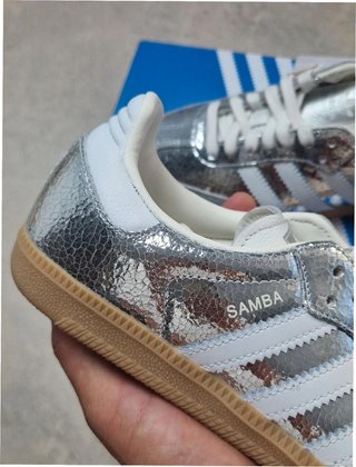 Adidas Samba OG Plata Metálico Cuero 37