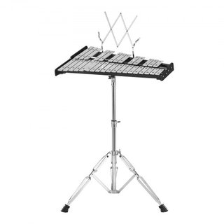 Kit di campane Glockenspiel a 32 note, set di strumenti a percussione professionale con bacchette, bacchette per tamburo, supporto musicale, supporto regolabile e borsa da trasporto per studenti...