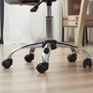 Silla de Oficina Ergonómica Sin Brazos, Silla para Escritorio de Tejido Transpirable de Malla, Altura Ajustable y 5 Ruedas, 43X58X90-100 Cm, Gris
