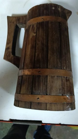 Jarra madera artesanal vintage