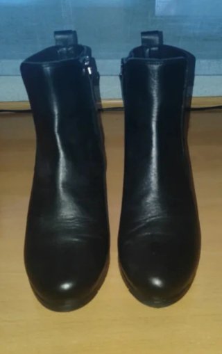 Botines de piel negros para mujer