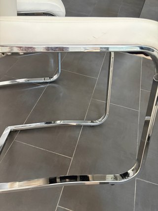 Juego 4 Sillas Comedor Piel y Metal