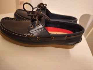 Zapatos náuticos de piel azul marino , marca PAYMA
