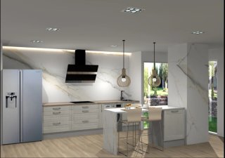 Muebles de Cocina Beige y Plata