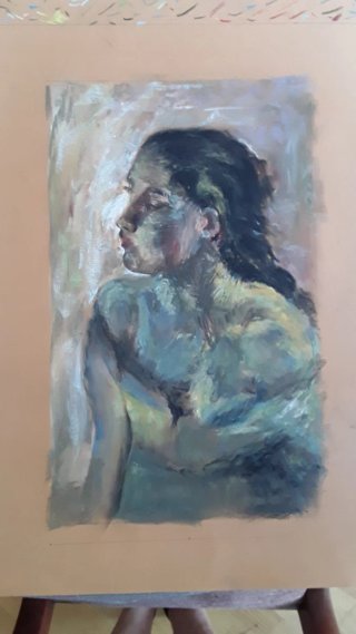 Pintura pastel a mano