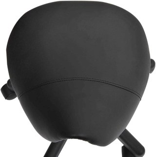 Taburete Giratorio en Forma de Silla con Ruedas, Taburete para Peluqueros y Esteticistas con Altura Regulable, Acolchado en Piel Sintética, Negro