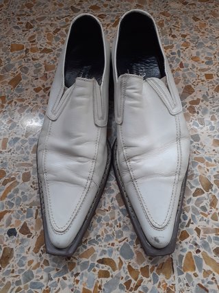 Zapato vestir piel color blanco talla 41