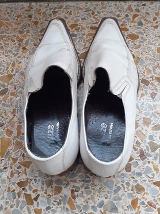 Zapato vestir piel color blanco talla 41
