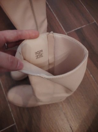 Botas altas niña beige