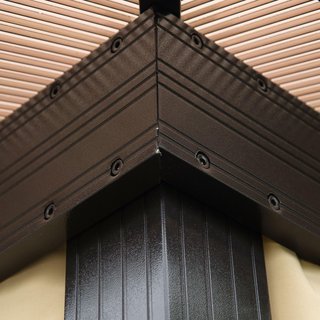 Gazebo da Esterno 3X3.6M in Alluminio con Zanzariera e Tetto in Policarbonato, Tenda da Giardino in Poliestere