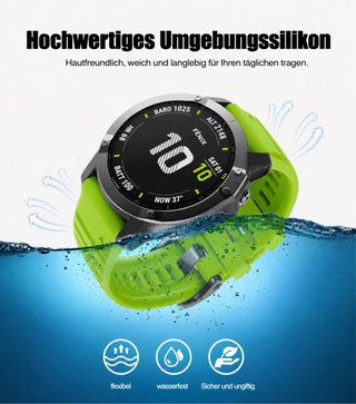 Correa de silicona compatible con Garmin verde