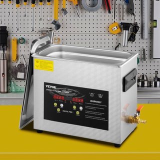 Limpiador Ultrasónico Mejorado de 6L (Calentador de 400W, Ultrasónico de 180W) Limpiador de Piezas Ultrasónico Profesional Digital de Laboratorio con Temporizador de Calentador para Limpieza de Jo...