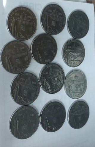 22 monete 100 lire commemorative Marconi e Livorno
