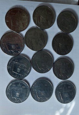22 monete 100 lire commemorative Marconi e Livorno