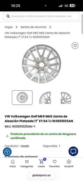 Llantas Audi/VW 5x112 17 Originales neumaticos 50%