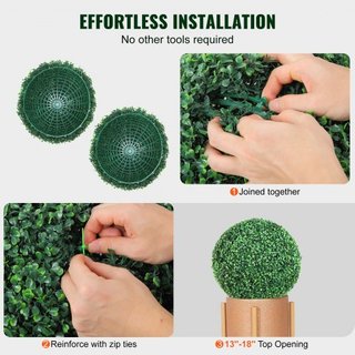 Árboles Topiarios Artificiales de Buxo, 50.8 cm de Altura (2 Piezas), Planta Topiaria Falsa en Forma de Bola, Plantas Falsas Verdes Todo el Año para Decoración de Jardín, Balcón, Boda y Hogar