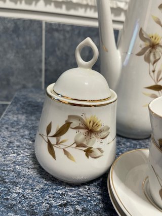 Juego de café porcelana floral