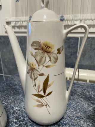 Juego de café porcelana floral