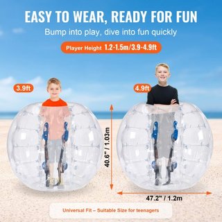 Bola Inflable de Choque 1-Pack, Bolas Zorb Sumo de 4FT/1.2M para Adolescentes y Adultos, Bolas de Burbuja Humana de PVC de 0.8mm de Grosor para Juegos de Equipo al Aire Libre, Juguetes de Choque p...