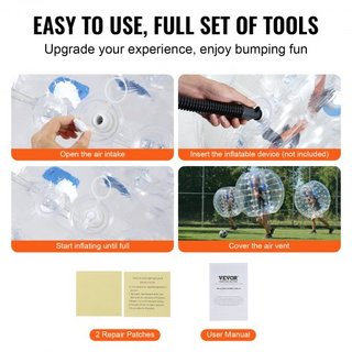 Bola Inflable de Choque 1-Pack, Bolas Zorb Sumo de 4FT/1.2M para Adolescentes y Adultos, Bolas de Burbuja Humana de PVC de 0.8mm de Grosor para Juegos de Equipo al Aire Libre, Juguetes de Choque p...