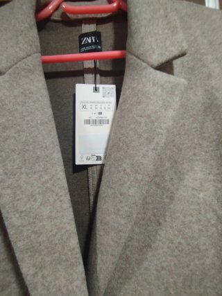 Abrigo Zara paño beige/marrón Talla XL
