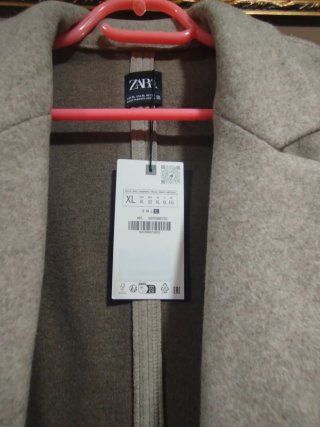 Abrigo Zara paño beige/marrón Talla XL