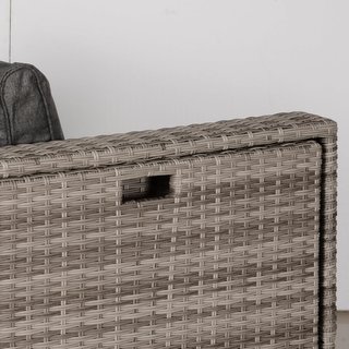 Salón De Exterior De Rattan PE De 8 Piezas, Conjunto De Muebles De Jardín Ahorra Espacio Con Sillones, Mesas Y Puff, Gris