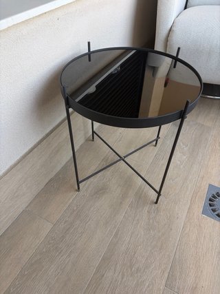 Mesa redonda negra cristal zuiver