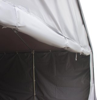 Tienda de Garaje para Fiestas 8X4M Con Puertas con Cremallera, Gazebo de Jardín Con Paneles Removibles para Patio y Jardín, para Autos, Motos, Bicicletas, Gris Oscuro