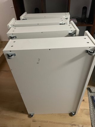 Cajones con ruedas madera blancos
