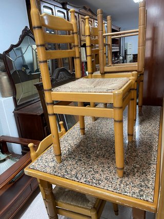 Mesa comedor madera y granito