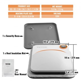 Prensa Térmica 9 x 9 in Prensa Fácil Portátil Transferencia de Sublimación DIY Camiseta