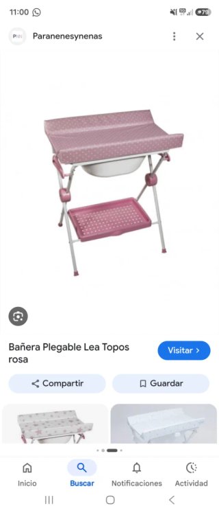 Bañera y cambiador plegable rosa