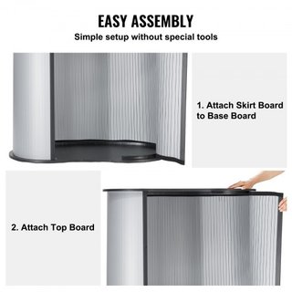 Mesa Podio Portátil para Feria, 90 × 49 × 94 cm, Mostrador de Exhibición con Pared, Mesa de Bar de Promoción Plegable, Mostrador de Podio Pop Up con Bolsa de Transporte