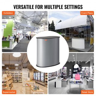Mesa Podio Portátil para Feria, 90 × 49 × 94 cm, Mostrador de Exhibición con Pared, Mesa de Bar de Promoción Plegable, Mostrador de Podio Pop Up con Bolsa de Transporte