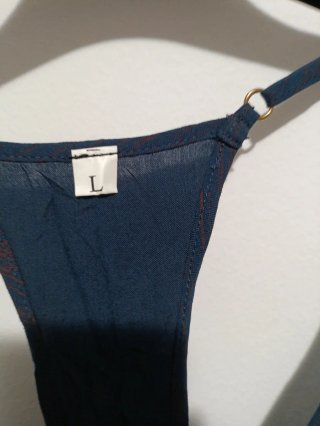 Vestito lungo blu fantasia taglia L