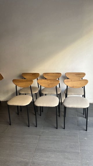 Mesa comedor industrial y 6 sillas