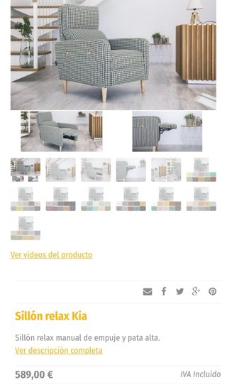 Magnifico sillón relax manual color caldera