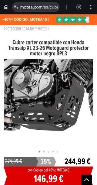Cubre Carter Honda Transalp Aluminio