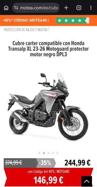 Cubre Carter Honda Transalp Aluminio