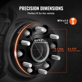 Espaciadores de Rueda, Adaptadores de Rueda de 1.5" 6"x5", Espaciador Forjado de 6 Pernos, Espaciadores Hubcentric de 78.1 mm con Pernos M14 x1.5, Compatible con Chevrolet, GMC y Cadillac de 1995 ...