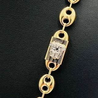 Cadena Calabrote Medusa Bicolor 18K