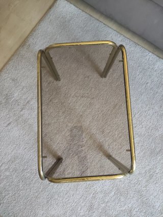 Mesa auxiliar dorada cristal