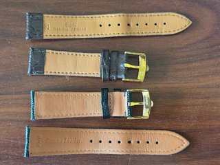 Bracciale in pelle con fibbie logo Omega o Rolex