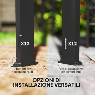 Gazebo Pergola 3X3 M Con Tenda a Rullo Protectora, Orificios di Drenaggio, Pali e Viti, Pergolato da Giardino in Poliestere e Alluminio, per Patio, Terrazza, Esterno, Grigio Scuro