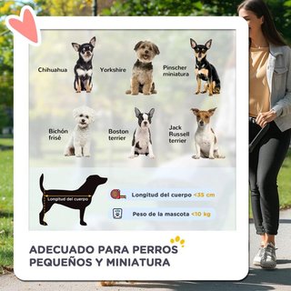Carrito Perro 3 en 1 Desmontable Cesta Cojín Negro