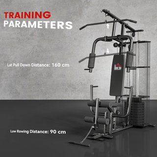 Equipo De Gimnasio En Casa, Estación De Entrenamiento Multi Gimnasio Con Pila De Pesas De 45 Kg, Estación De Pecho, Prensa De Mariposa Y Desarrollador De Piernas Para Entrenamiento De Fuerza