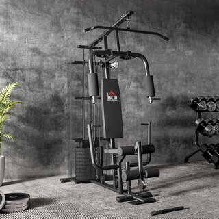 Equipo De Gimnasio En Casa, Estación De Entrenamiento Multi Gimnasio Con Pila De Pesas De 45 Kg, Estación De Pecho, Prensa De Mariposa Y Desarrollador De Piernas Para Entrenamiento De Fuerza