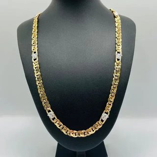 Cadena Medusa Greca Bicolor 18K 9mm