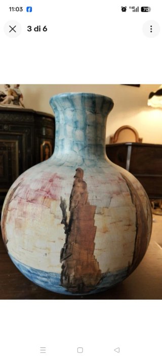 Grande Base Lampada Ceramica Vintage Mid-Century